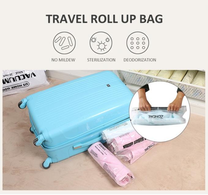 Tay nhấn du lịch túi lưu trữ chân không Cuộn lên túi không gian chân không 0