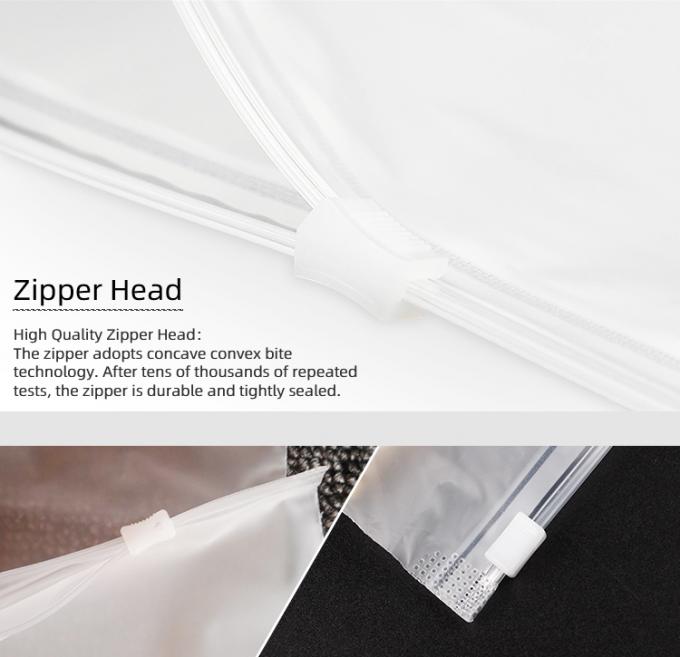 Túi khóa kéo CPE kích thước tùy chỉnh Túi đóng gói mờ mờ với khóa kéo để vận chuyển 0