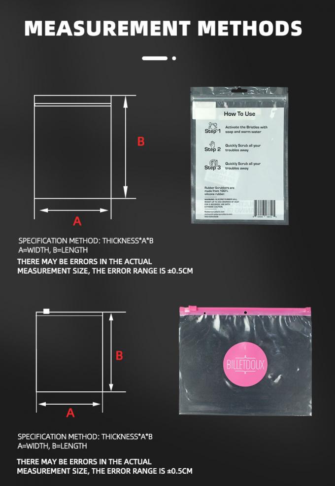 Tùy chỉnh CPE PE Transparent Frosted Plastic Zip Lock Bag Mini Zip Pocket 3