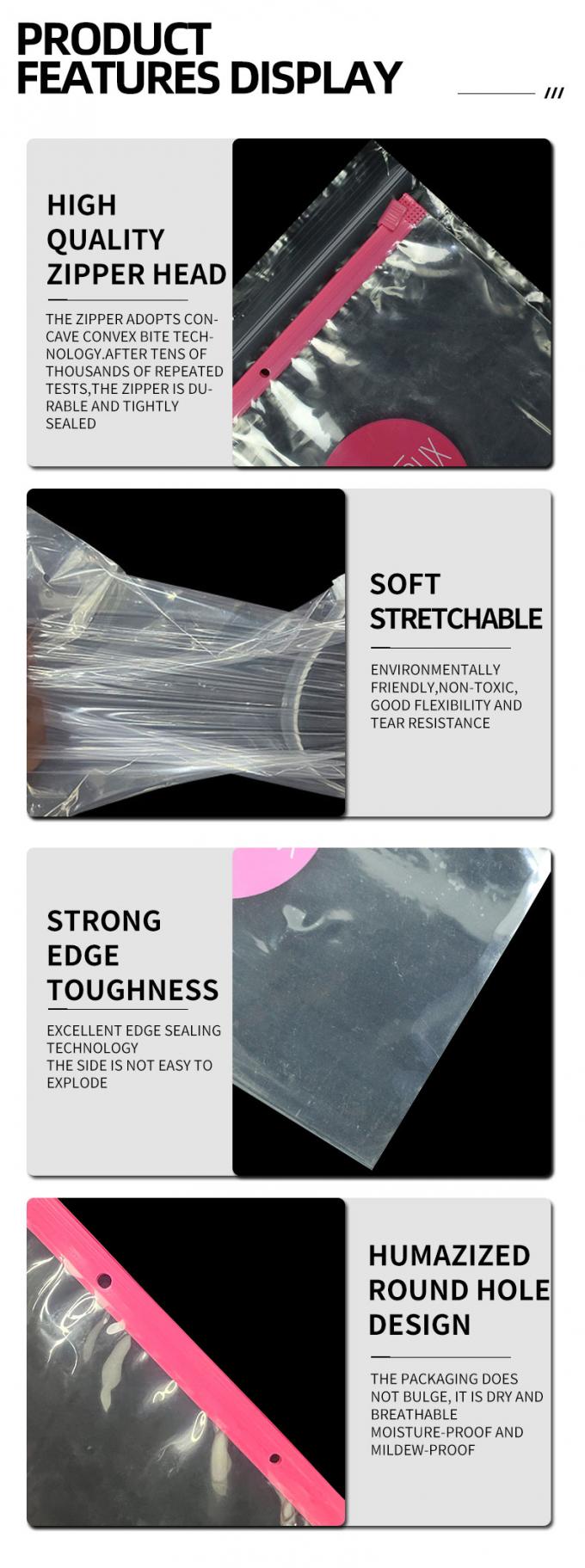 Tùy chỉnh CPE PE Transparent Frosted Plastic Zip Lock Bag Mini Zip Pocket 6