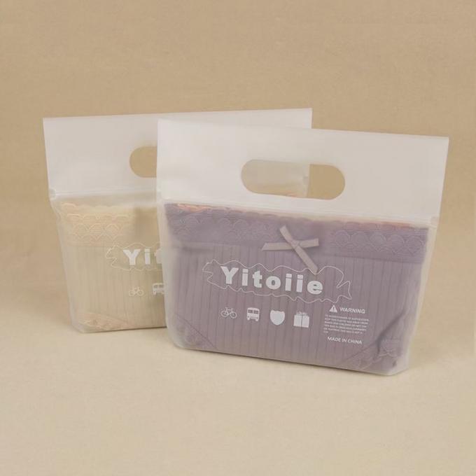 In tùy chỉnh túi nhựa ziplock có thể khóa lại thân thiện với môi trường với tay cầm 4