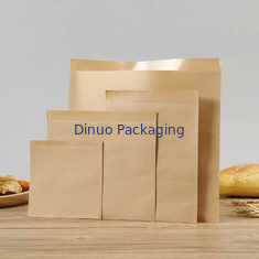 100 Gói Túi Giấy Kraft Phẳng Có Thể Phân Hủy Sinh Học Phong Bì Cho Bánh Sandwich Bỏng Ngô
