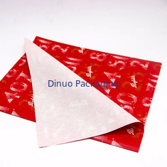 Gói quà Giáng sinh Bao bì Giấy lụa màu đỏ với lá vàng In hoa