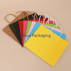 In logo tùy chỉnh Túi đóng gói quà tặng bằng giấy kraft tái sử dụng có tay cầm