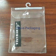 Kích thước tùy chỉnh PVC Túi đóng gói rõ ràng với băng dính OEM / ODM có móc