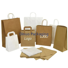 Mua sắm tái chế Thẻ giấy Kraft màu nâu tay phẳng Bao bì thực phẩm Thẻ đồ ăn