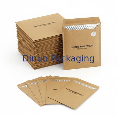 60gm đến 180gm Kraft Bubble Mailers Poly Bubble bên trong vật liệu gói 15 phong bì bảo vệ thư lý tưởng cho doanh nghiệp