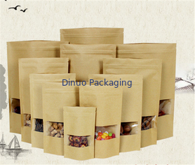Zipper tùy chỉnh giấy kraft đứng lên túi với bao bì thực phẩm nước mắt