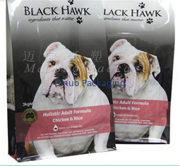 Pet Food Bao bì Túi đáy phẳng, Túi thực phẩm có thể kéo lại tùy chỉnh