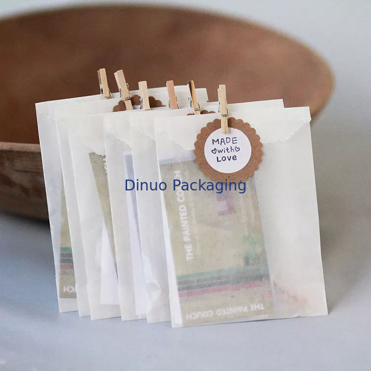 Phong bì thủy tinh phẳng có thể phân hủy sinh học được lót hình chữ V đáy sắc nét Túi bánh quy giấy kraft