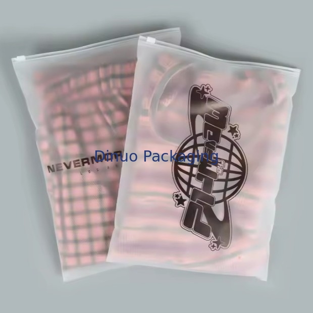 Thùng đóng gói Zipper Frosted Custom Cpe Plastic Clear Zip Bag Thùng nhựa có thể đóng lại cho quần áo
