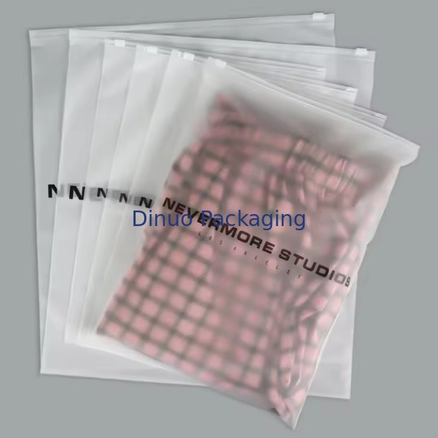 Thùng đóng gói Zipper Frosted Custom Cpe Plastic Clear Zip Bag Thùng nhựa có thể đóng lại cho quần áo