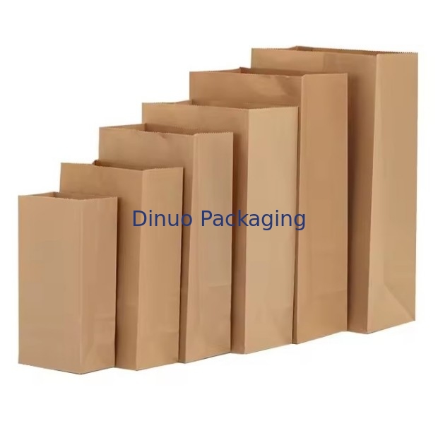 Cửa sổ giấy Kraft màu nâu dùng một lần cho bánh mì, bánh sandwich đáy phẳng