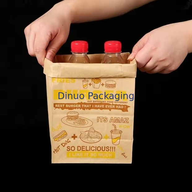 Cửa sổ giấy Kraft màu nâu dùng một lần cho bánh mì, bánh sandwich đáy phẳng