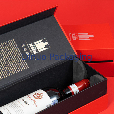 Hộp giấy in vàng nóng tùy chỉnh Hộp quà tặng gói rượu vang trắng đỏ tùy chỉnh để giao hàng