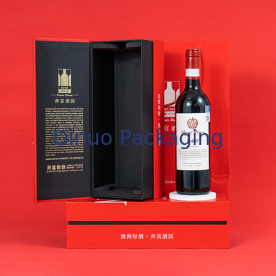 Hộp giấy in vàng nóng tùy chỉnh Hộp quà tặng gói rượu vang trắng đỏ tùy chỉnh để giao hàng