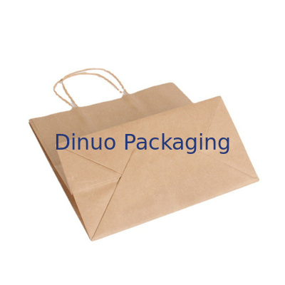 Quà tặng Logo tùy chỉnh màu nâu Mua sắm Túi giấy Kraft có tay cầm Túi giao hàng cà phê