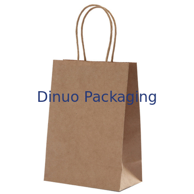 Quà tặng Logo tùy chỉnh màu nâu Mua sắm Túi giấy Kraft có tay cầm Túi giao hàng cà phê
