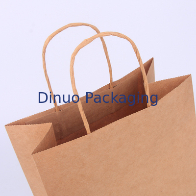 Quà tặng Logo tùy chỉnh màu nâu Mua sắm Túi giấy Kraft có tay cầm Túi giao hàng cà phê