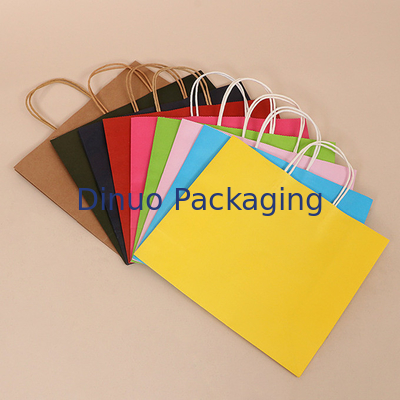 In logo tùy chỉnh Túi đóng gói quà tặng bằng giấy kraft tái sử dụng có tay cầm