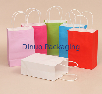 In logo tùy chỉnh Túi đóng gói quà tặng bằng giấy kraft tái sử dụng có tay cầm