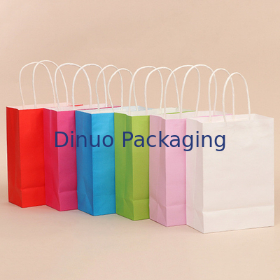 In logo tùy chỉnh Túi đóng gói quà tặng bằng giấy kraft tái sử dụng có tay cầm