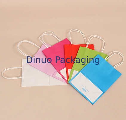 In logo tùy chỉnh Túi đóng gói quà tặng bằng giấy kraft tái sử dụng có tay cầm