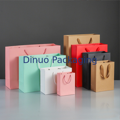 Túi đựng hàng đầu có thể phân hủy sinh học có thể tái sử dụng Túi đóng gói quà tặng bằng giấy kraft tùy chỉnh