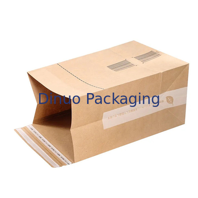 In logo tùy chỉnh Giấy kraft có thể phân hủy sinh học Túi đáy phẳng để vận chuyển trọn gói