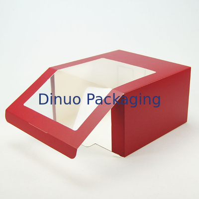 Hộp đóng gói món tráng miệng bánh quy có thể tái sử dụng Clear Window Paper Cupcakes Boxes With Inserts