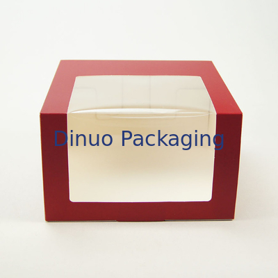 Hộp đóng gói món tráng miệng bánh quy có thể tái sử dụng Clear Window Paper Cupcakes Boxes With Inserts