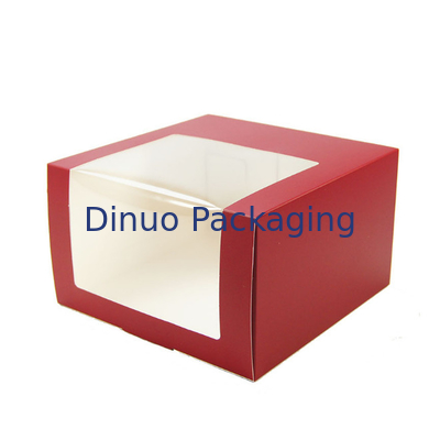 Hộp đóng gói món tráng miệng bánh quy có thể tái sử dụng Clear Window Paper Cupcakes Boxes With Inserts