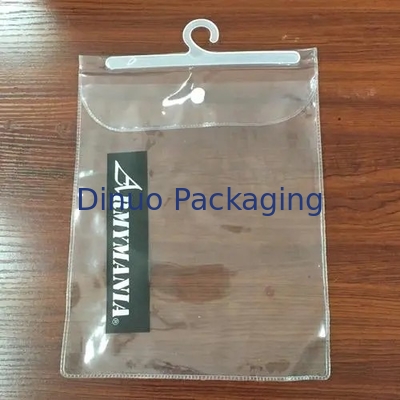 Kích thước tùy chỉnh PVC Túi đóng gói rõ ràng với băng dính OEM / ODM có móc
