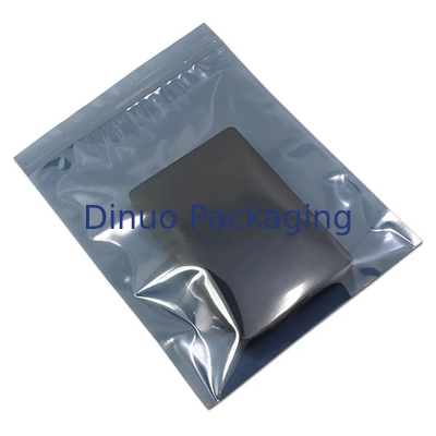 Bạc ESD Shielded Túi chống tĩnh Zip Lock / Mở Top 0,03 - 0,15mm Độ dày