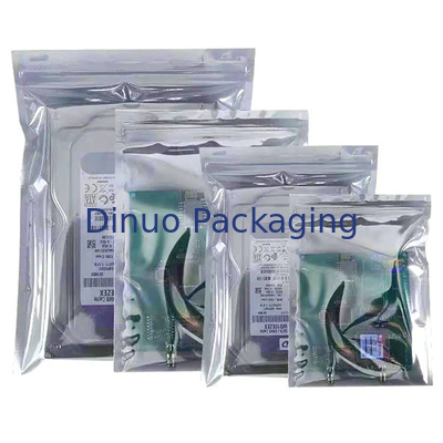 Bạc ESD Shielded Túi chống tĩnh Zip Lock / Mở Top 0,03 - 0,15mm Độ dày