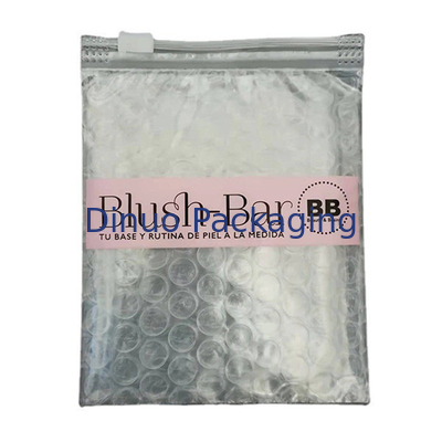 Khả năng sử dụng nhiều lần Khả năng chống sốc PVC rõ ràng Ziplock Zipper Bubble Bag Custom Makeup Cosmetic Packaging