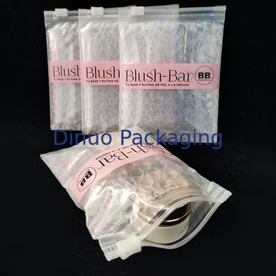 Khả năng sử dụng nhiều lần Khả năng chống sốc PVC rõ ràng Ziplock Zipper Bubble Bag Custom Makeup Cosmetic Packaging