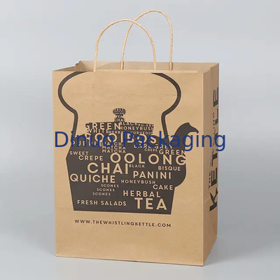 Thùng giấy Kraft mua sắm được in theo yêu cầu với tay cầm Thùng ăn nhanh nhà hàng