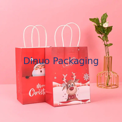Thùng giấy Kraft mua sắm được in theo yêu cầu với tay cầm Thùng ăn nhanh nhà hàng