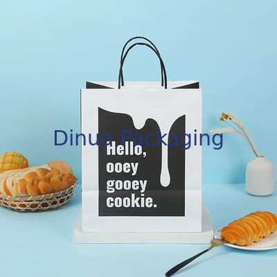 Thùng giấy Kraft mua sắm được in theo yêu cầu với tay cầm Thùng ăn nhanh nhà hàng