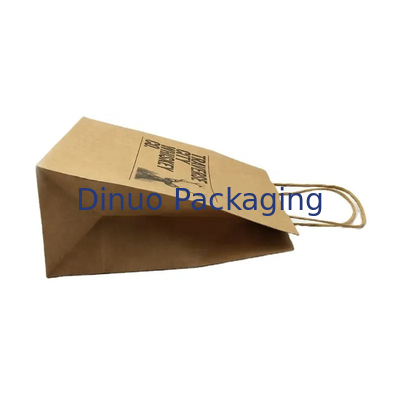 Túi mua sắm giấy Kraft màu nâu tùy chỉnh Túi quà giấy tái chế với tay cầm