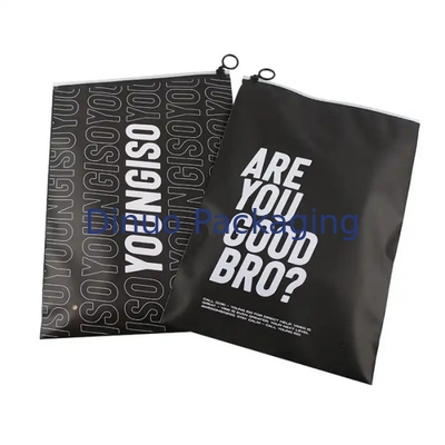 Logo in tùy chỉnh CPE Plastic Slider Zipper Bags For Clothing Underwear T-Shirt Packaging