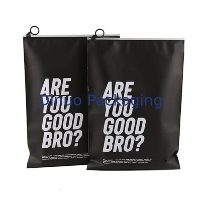 Logo in tùy chỉnh CPE Plastic Slider Zipper Bags For Clothing Underwear T-Shirt Packaging