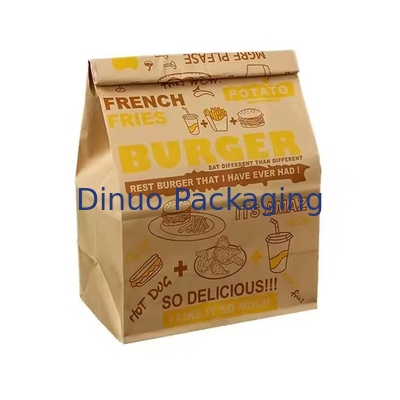 Cửa sổ giấy Kraft màu nâu dùng một lần cho bánh mì, bánh sandwich đáy phẳng