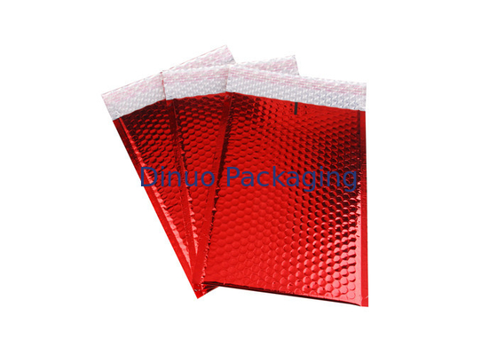 Màu đỏ tươi Màu sắc bong bóng kim loại Phong bì bong bóng Mailers 245x330 # A4