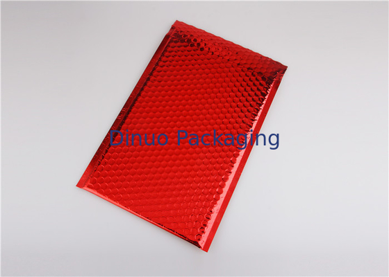 Màu đỏ tươi Màu sắc bong bóng kim loại Phong bì bong bóng Mailers 245x330 # A4