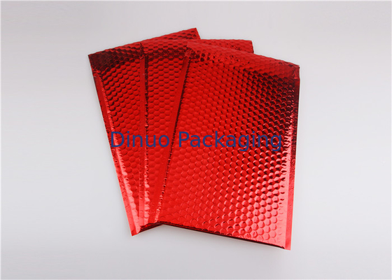 Màu đỏ tươi Màu sắc bong bóng kim loại Phong bì bong bóng Mailers 245x330 # A4