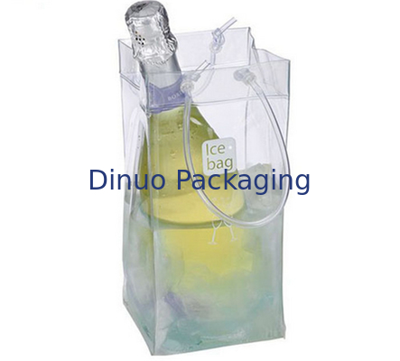Túi PVC đóng gói tùy chỉnh, túi làm mát bằng nhựa trong suốt để đóng gói rượu vang