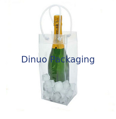 Túi nhựa PVC trong suốt, Túi tote PVC tùy chỉnh để đóng gói rượu vang đỏ