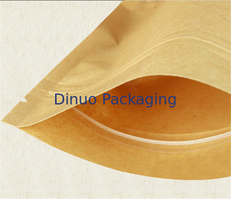 Zipper tùy chỉnh giấy kraft đứng lên túi với bao bì thực phẩm nước mắt